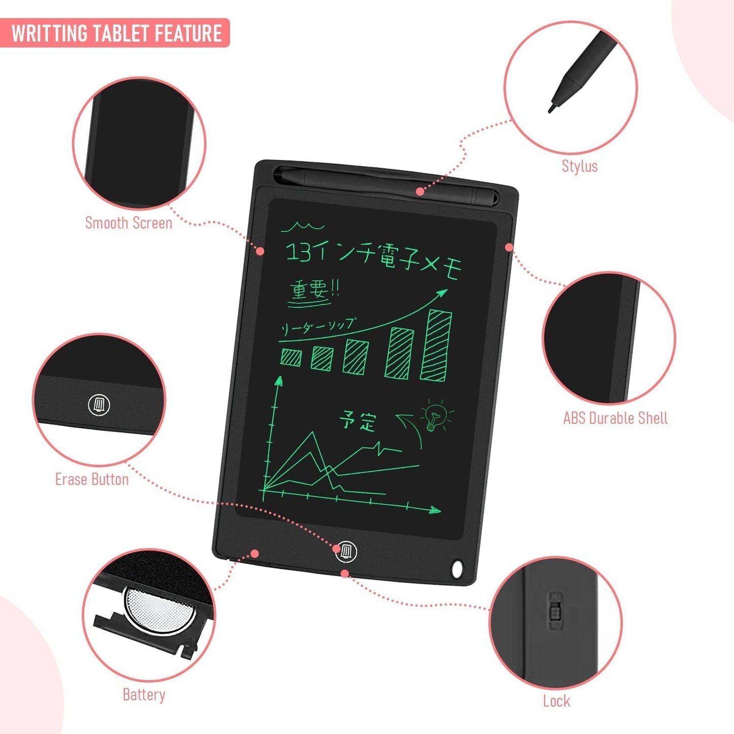 8.5 inch LCD Writing Tablet Pad for Kids. Digital Magic Slate | Electronic Notepad | Scribble Doodle Drawing Rough Pad | Kids Toys Best Birthday Gift for Boys & Girls