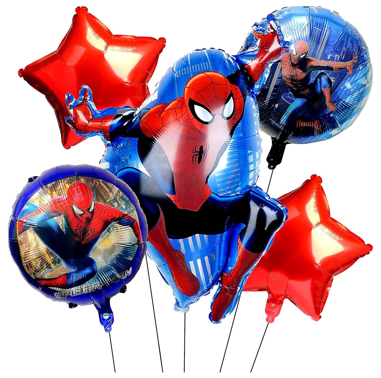 Spider-Man Theme Foil Balloons Set Of 5 Pcs,Multicolor